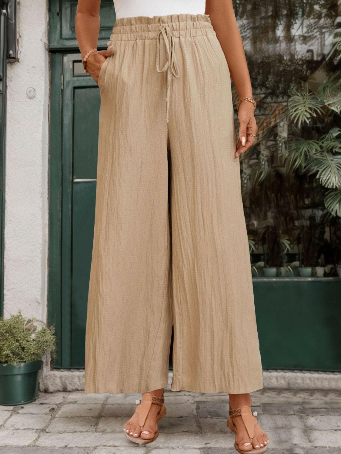 Frill Wide Leg Pants.