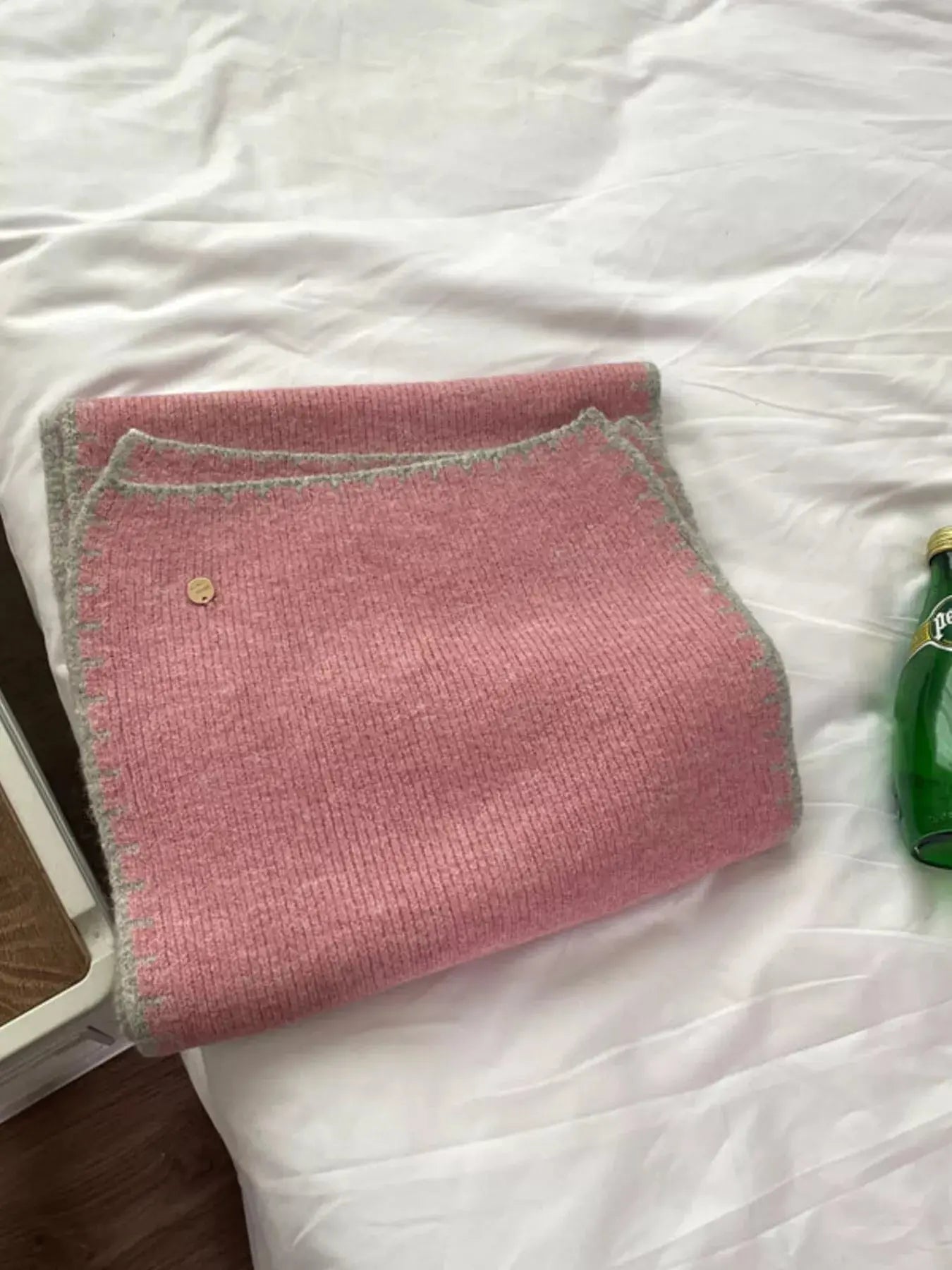 Contrast Trim Knit Scarf Simply Love