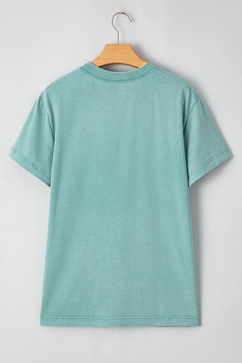 Sea Green Mineral Wash Crewneck T-Shirt with MAMA Graphic