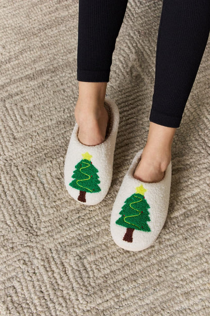 Melody Christmas Tree Cozy Slippers.