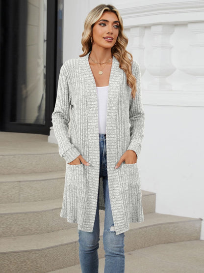 Open Front Long Sleeve Cardigan.