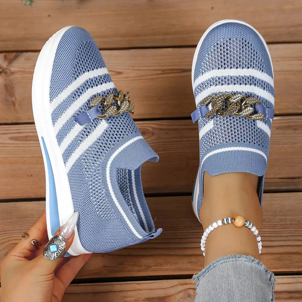 Round Toe Mesh Slip-Ons Simply Love