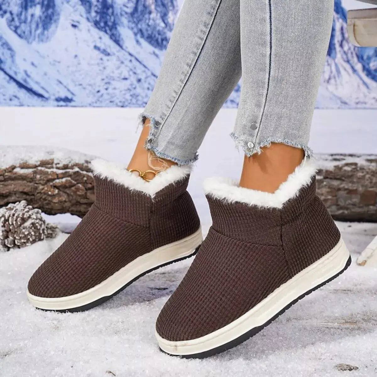 Cozy Knit Ankle Boots with Plush Lining Simply Love