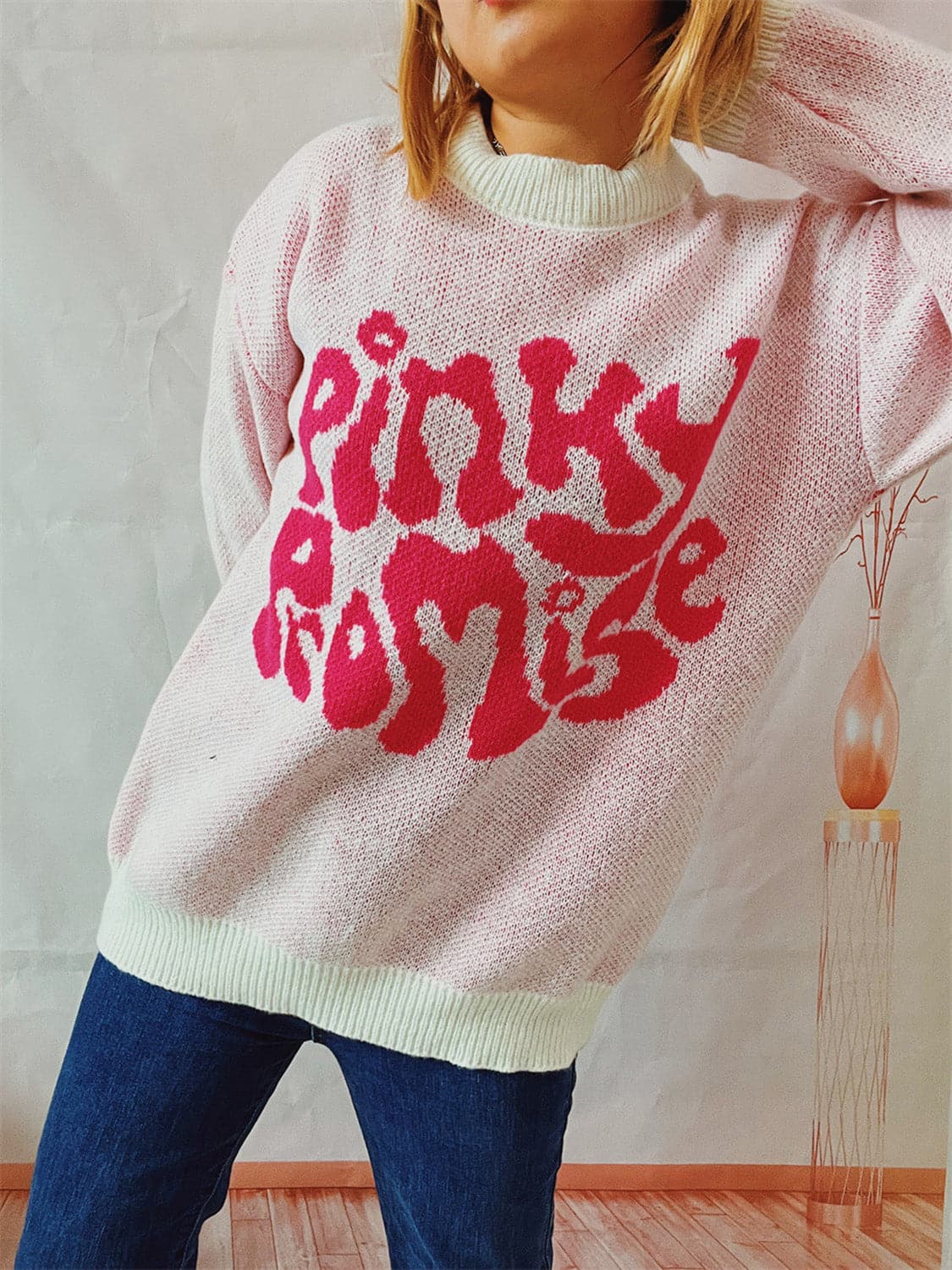 PINKY PROMISE Graphic Sweater.