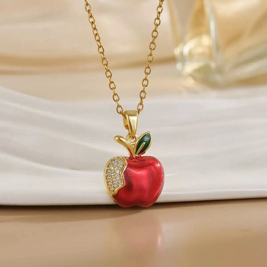 18K Gold-Plated Apple Necklace Simply Love