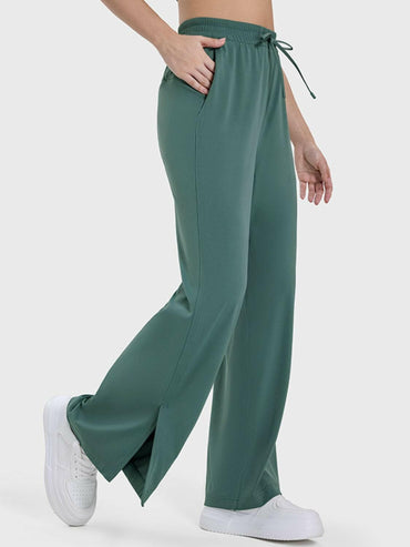 Slit Wide Leg Active Pants.