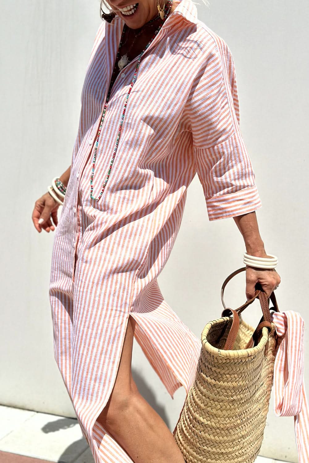 Chic button-up dress with sleeves