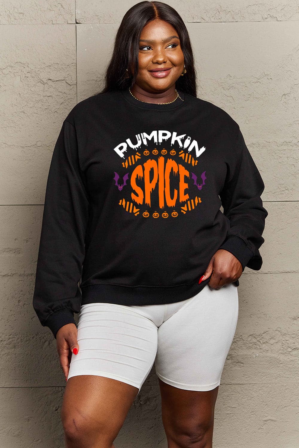 Simply Love Full Size PUMPKIN SPICE Graphic Sweatshirt.