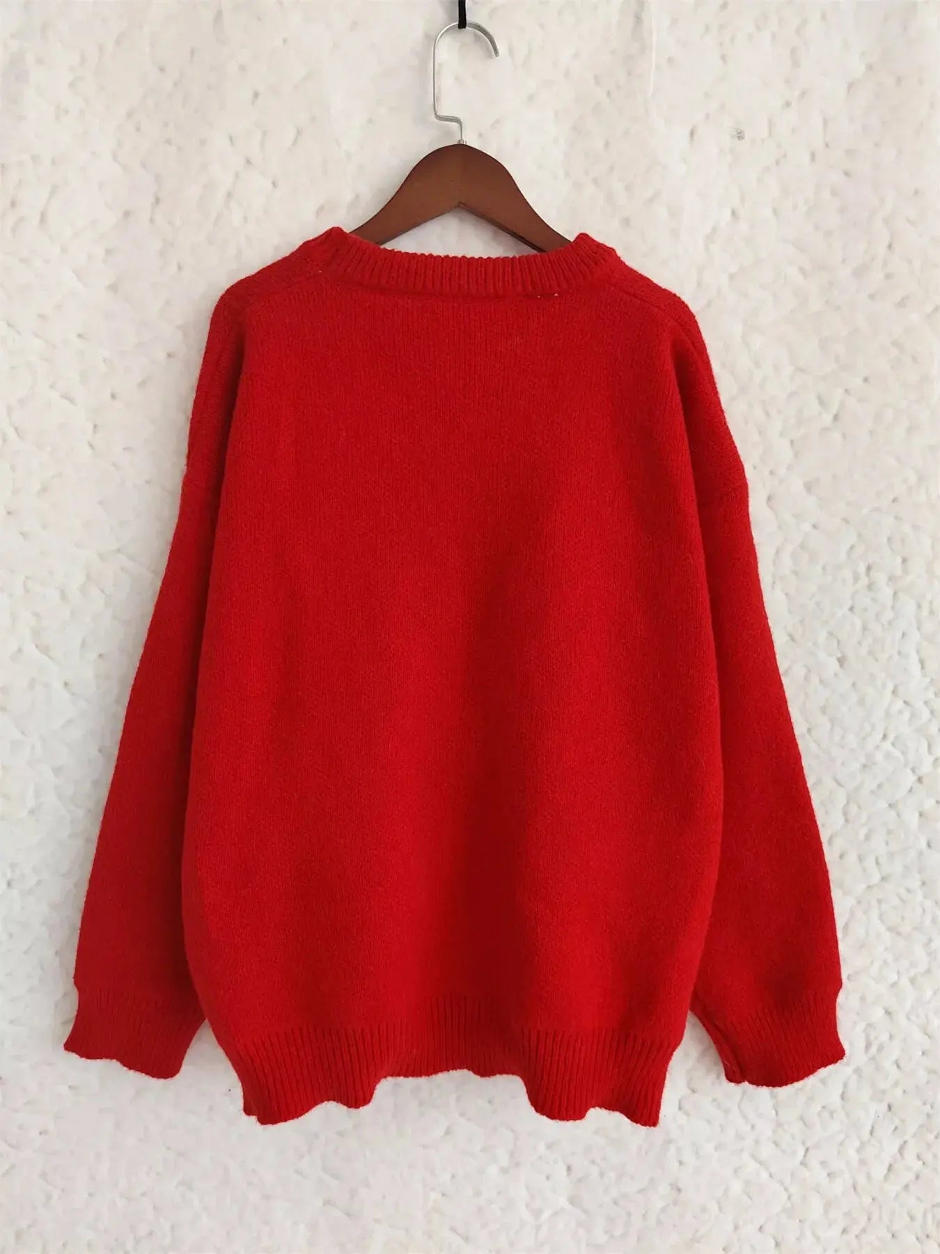 Cherry Pom-Pom Knit Round Neck Sweater Simply Love