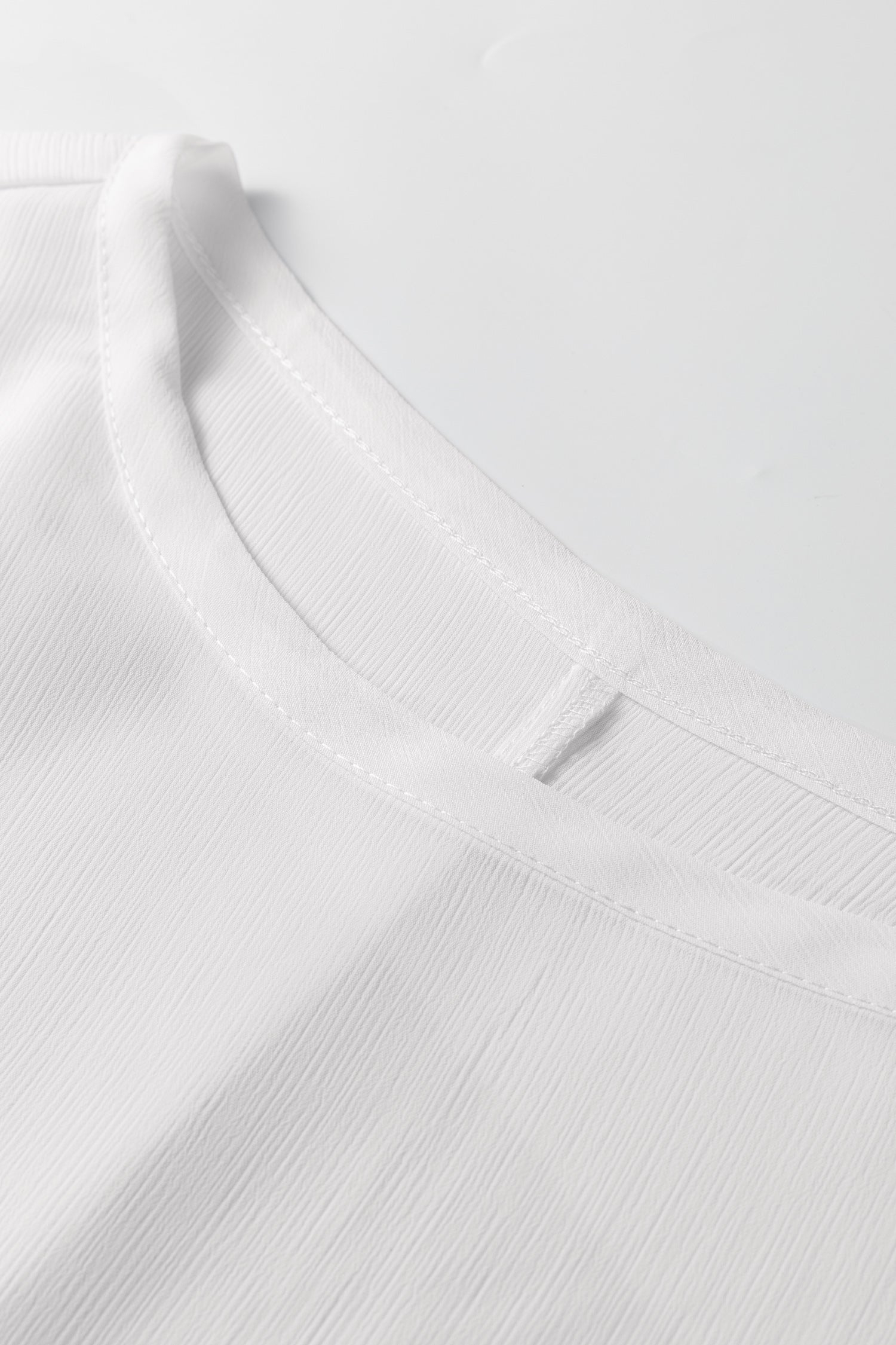 White Smocked Cuffs Semi Sheer Long Sleeve Dolman Blouse Dear-Lover Dropshipping