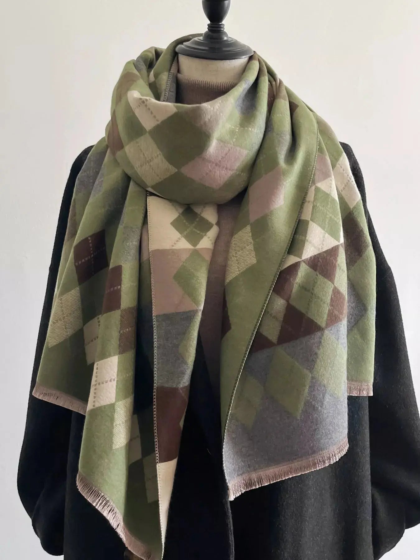 Diamond Pattern Warm Scarf Simply Love