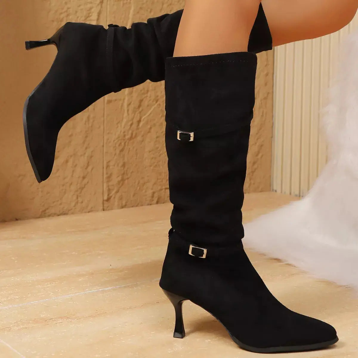 Point Toe Kitten Heels Boots Simply Love