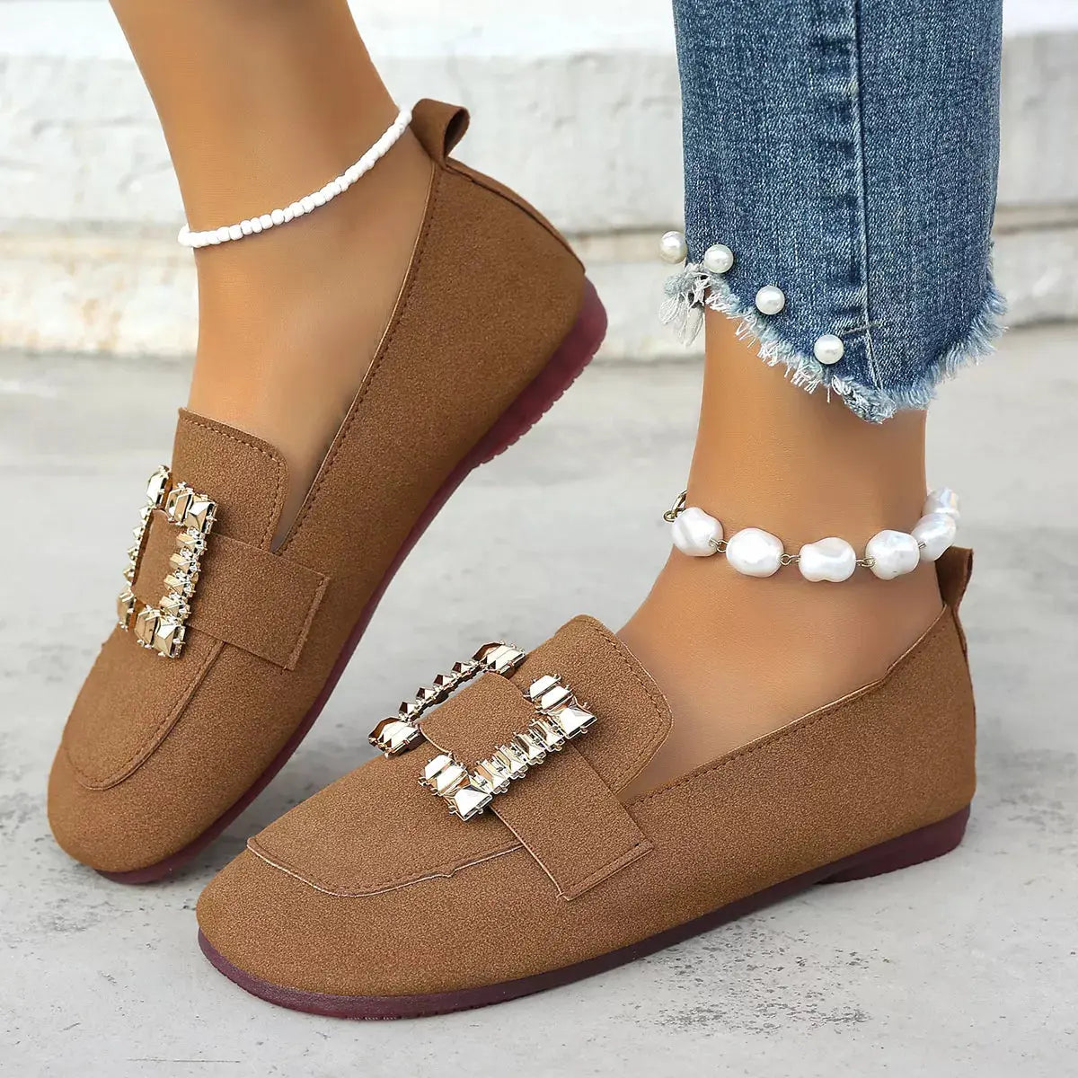 Decor Buckle Round Toe Slip-On Simply Love