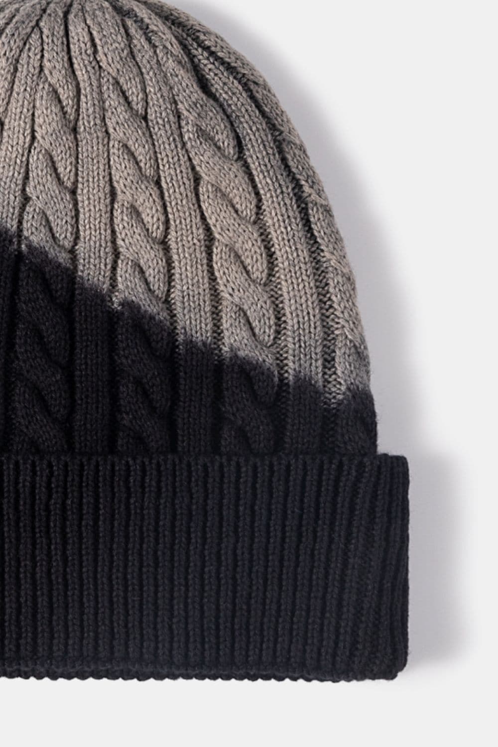 Contrast Tie-Dye Cable-Knit Cuffed Beanie.