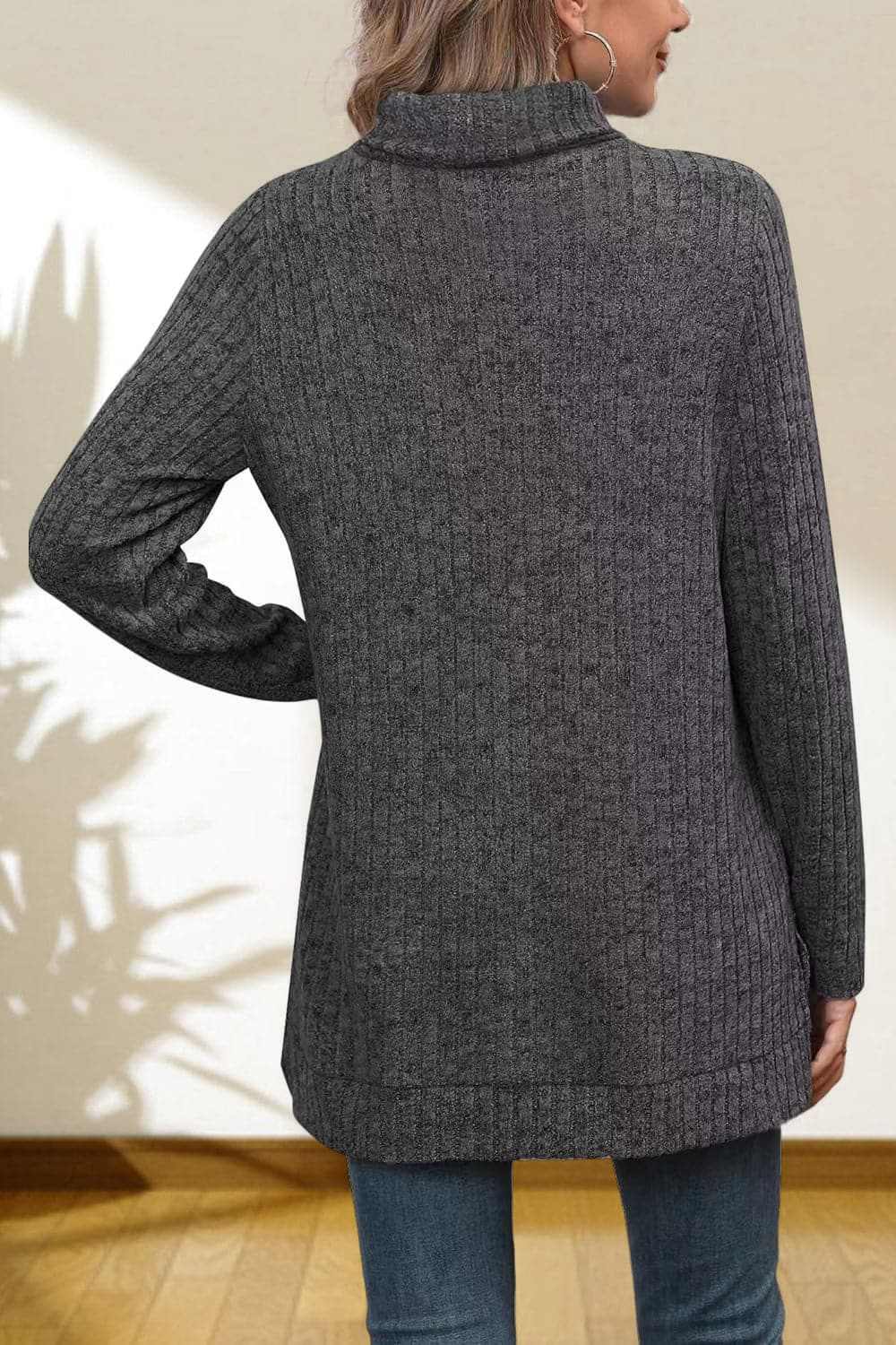 Chic high-low turtleneck top - Love Salve 