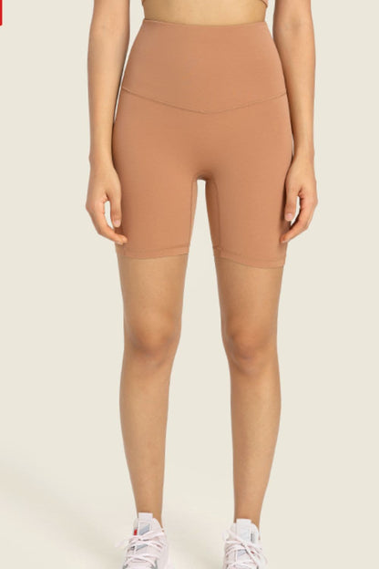 Seamless High-Rise Wide Waistband Biker Shorts.