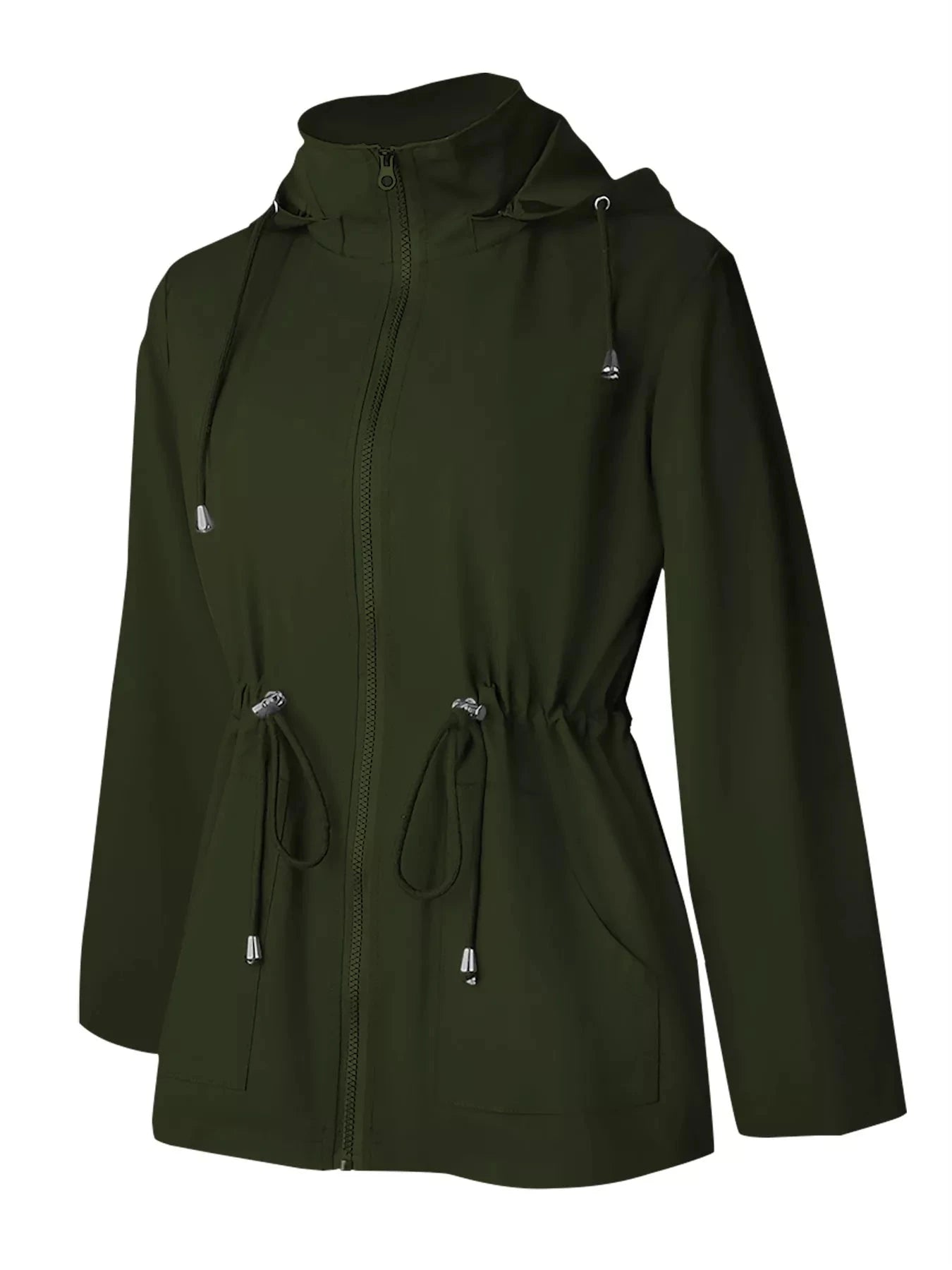 Zip Up Waterproof Hooded Outerwear With Pockets And Drawstring Simply Love