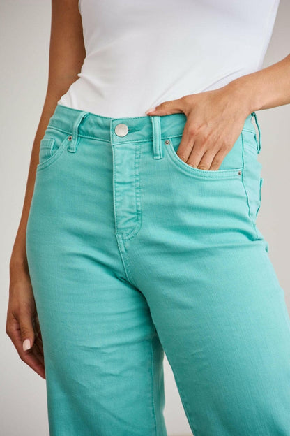 RFM Full Size Tummy Control High Waist Raw Hem Jeans.