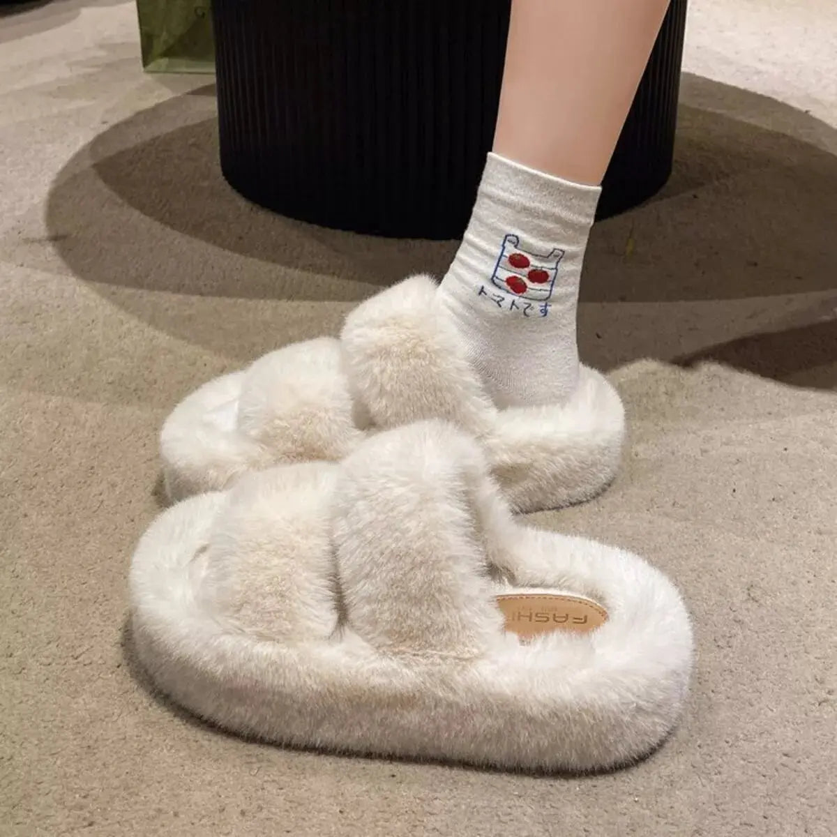Fuzzy Open Toe Slippers Simply Love