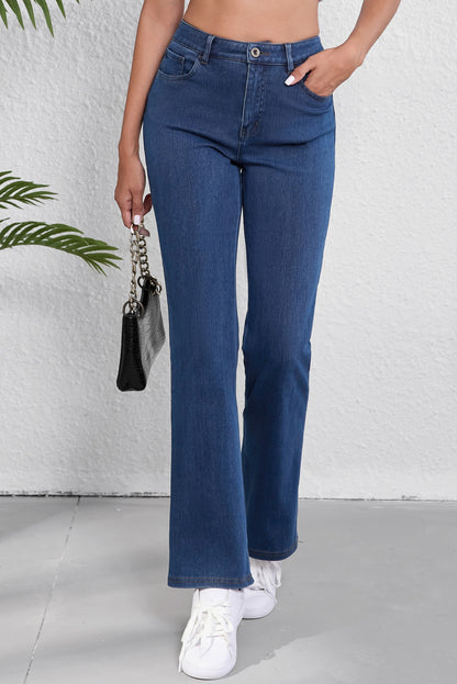 Ashleigh blue mid-rise stretchy bootcut jeans for everyday wear