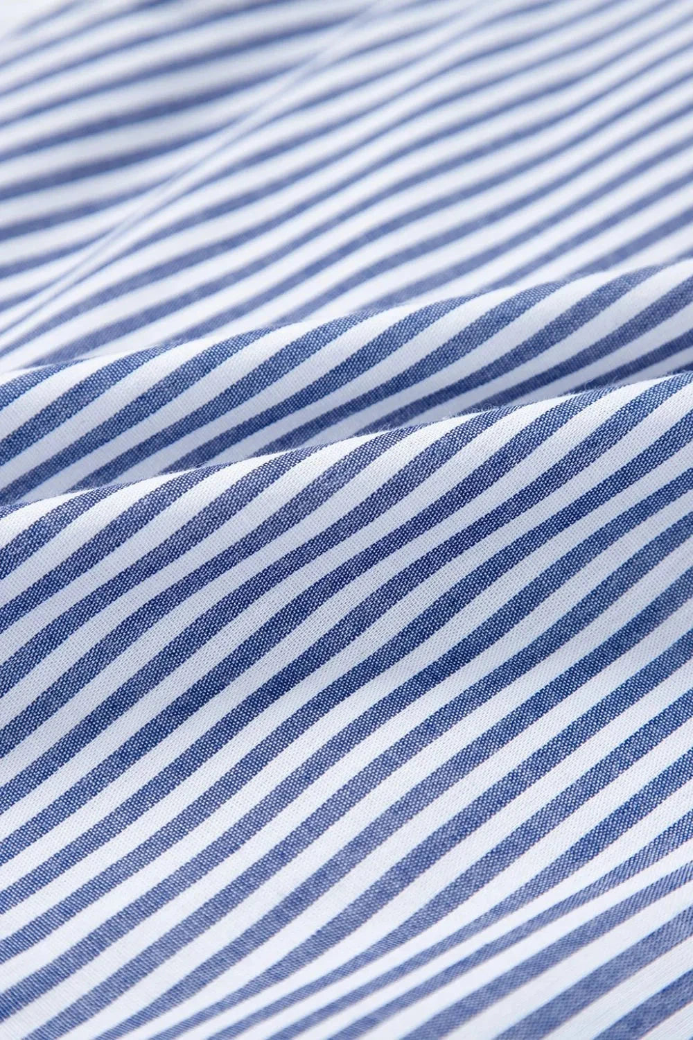 Stripe Sleeveless Notched Ric Rac Mini Dress Simply Love