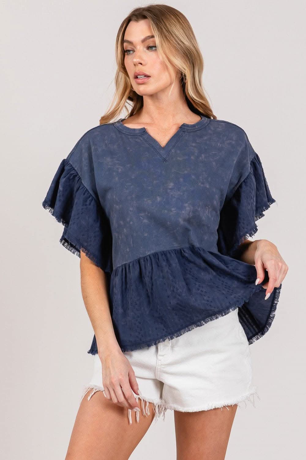 Sage + Fig ruffle sleeve blouse - Love Salve 