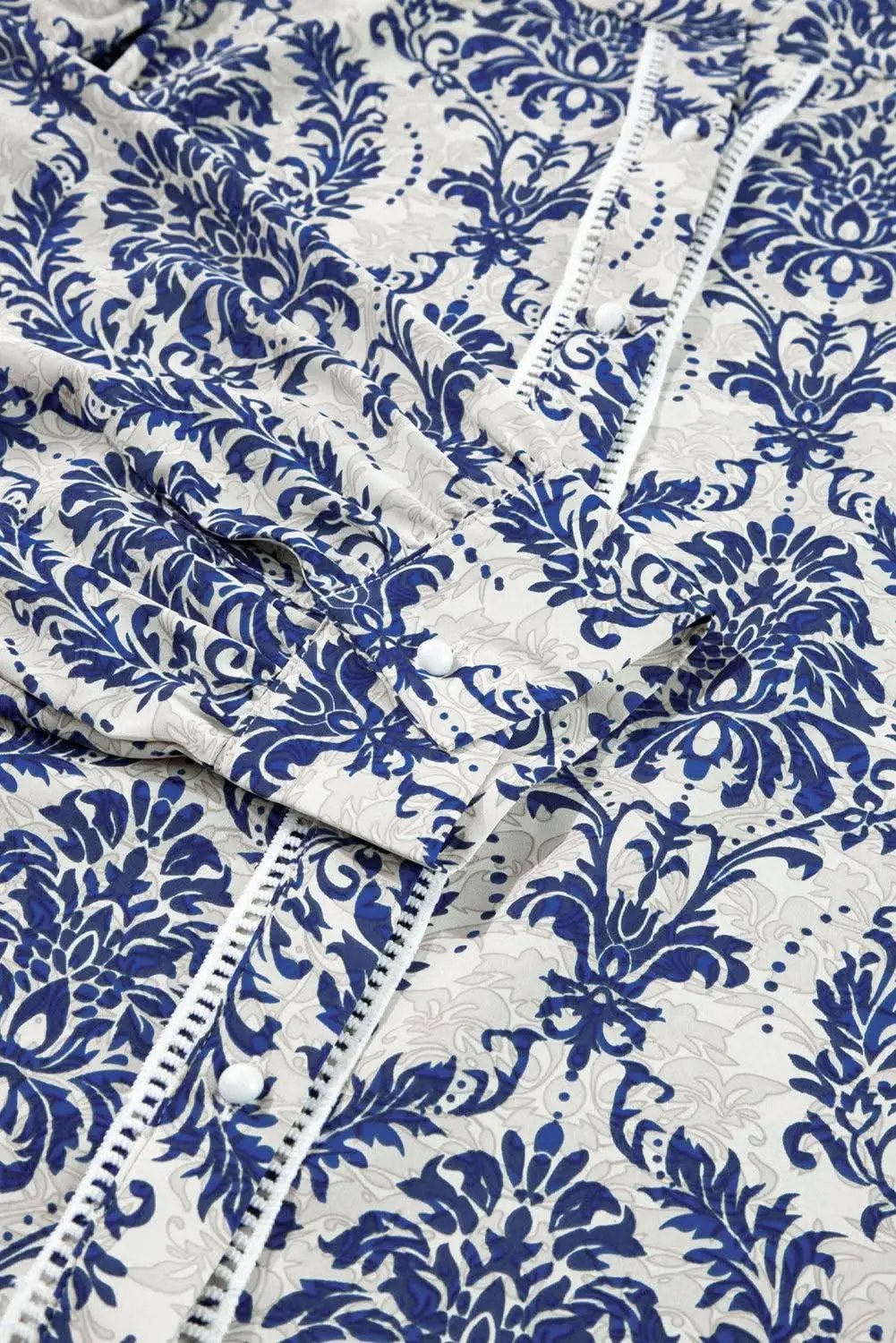 Sky blue tribal print plus shirt - Love Salve 