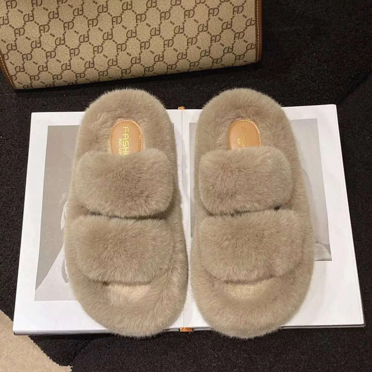 Fuzzy Open Toe Slippers Simply Love