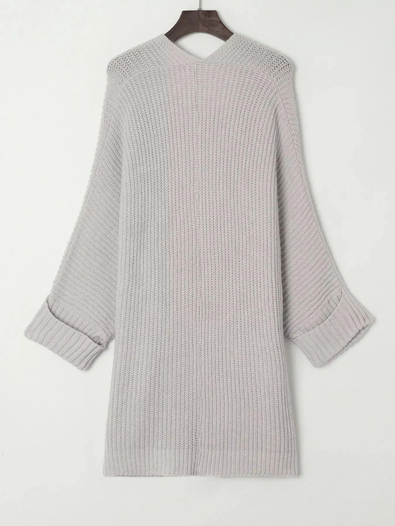 Oversized Fold Over Sleeve Open Front Cardigan Simply Love