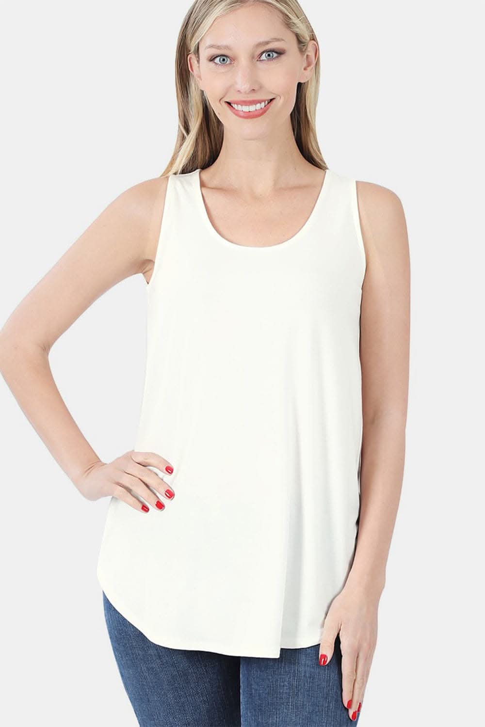 Zenana curved hem tank top - Love Salve 