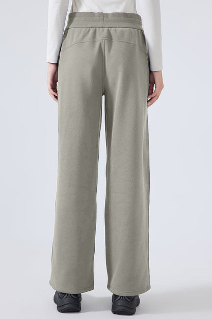 Chic drawstring wide-leg trousers