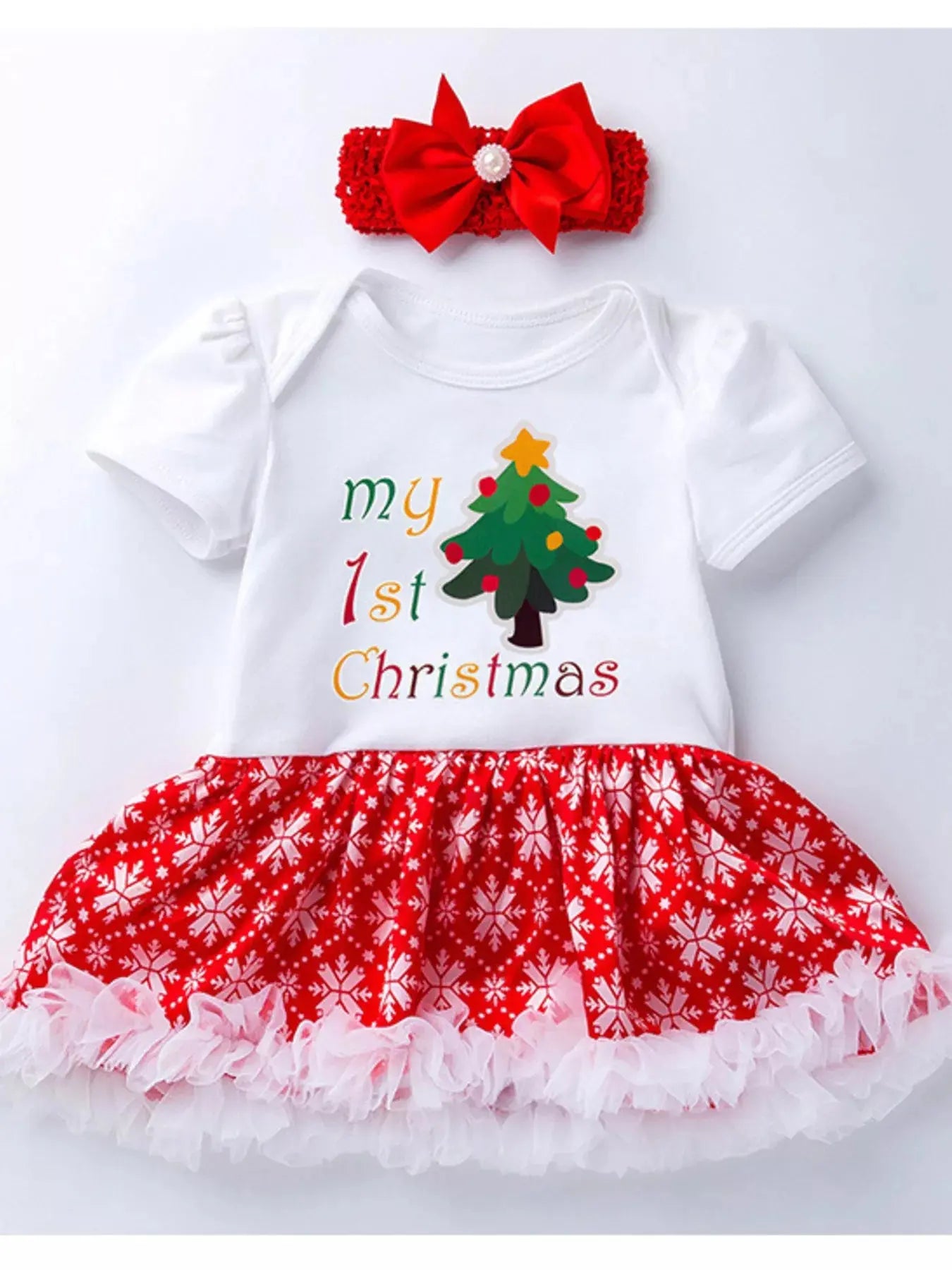 Children's Christmas One Piece Dress with Headband Simply Love