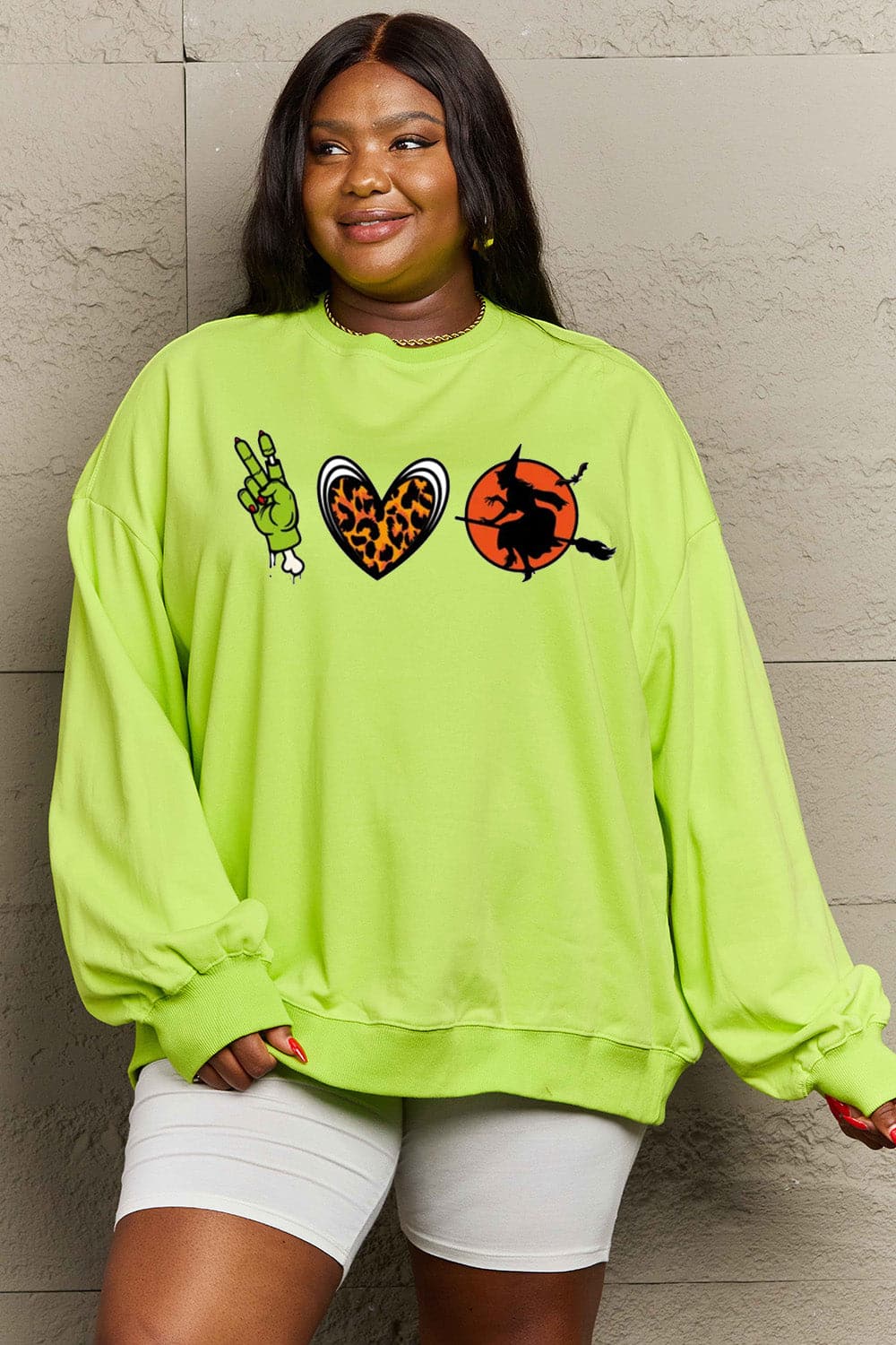 Cozy comfort drop shoulder graphic sweatshirt