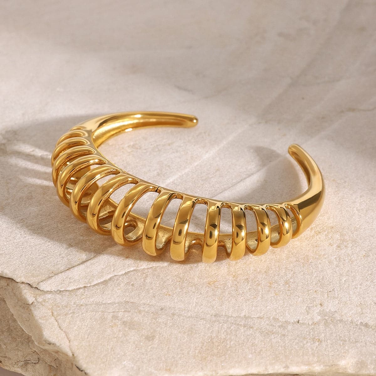 Elegant 18K gold-plated cutout cuff bracelet