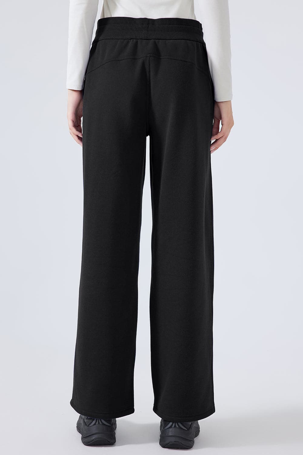 Chic drawstring wide-leg trousers