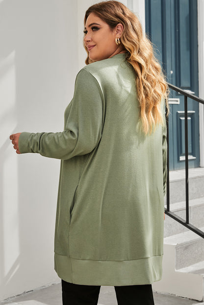 Chic green plus size cardigan