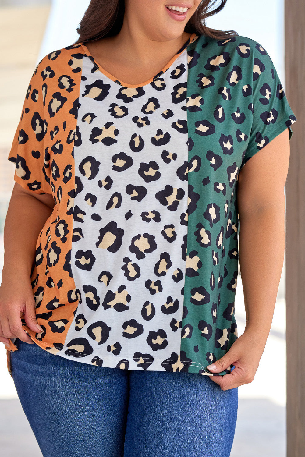 Vibrant yellow plus size leopard print tee for stylish comfort