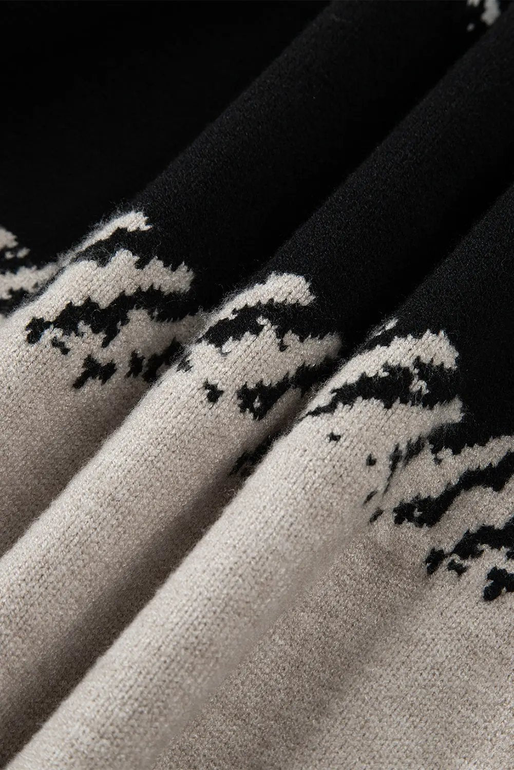 Premium Black Color Block Drop Shoulder Sweater Stylish Pattern Dear-Lover Dropshipping