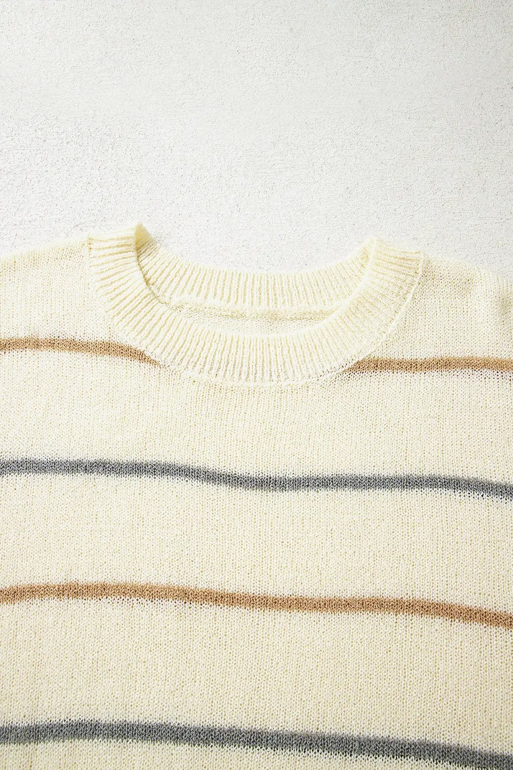 Dear-Lover Dropshipping Premium Multicolour Striped Ribbed Edge Drop Shoulder Sweater - Premium Quality Sweaters & Cardigans/Sweaters | Fast Shipping & Returns Dear-Lover Dropshipping