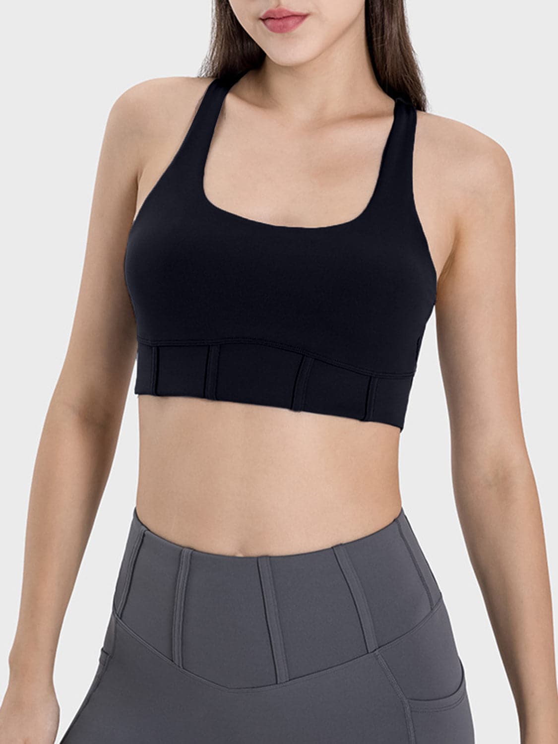 Square Neck Wide Strap Active Tank.