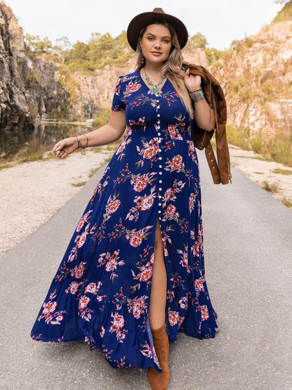 Plus Size V-Neck Maxi DressFeatures: Buttoned
Sheer: Opaque
Stretch: No stretch
Body: Not lined
Material composition: 100% viscose
Care instructions: Machine wash cold. Tumble dry low.
ImporteLove Salve -Neck Maxi Dressplus