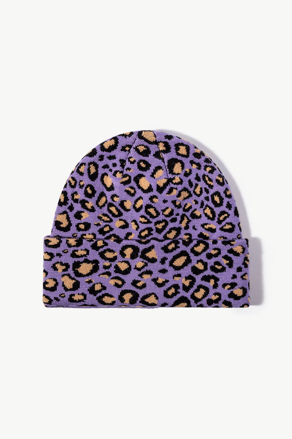 Leopard Pattern Cuffed Beanie.