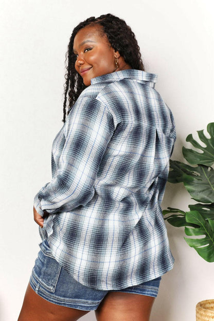 Plaid Dropped Shoulder Shirt.