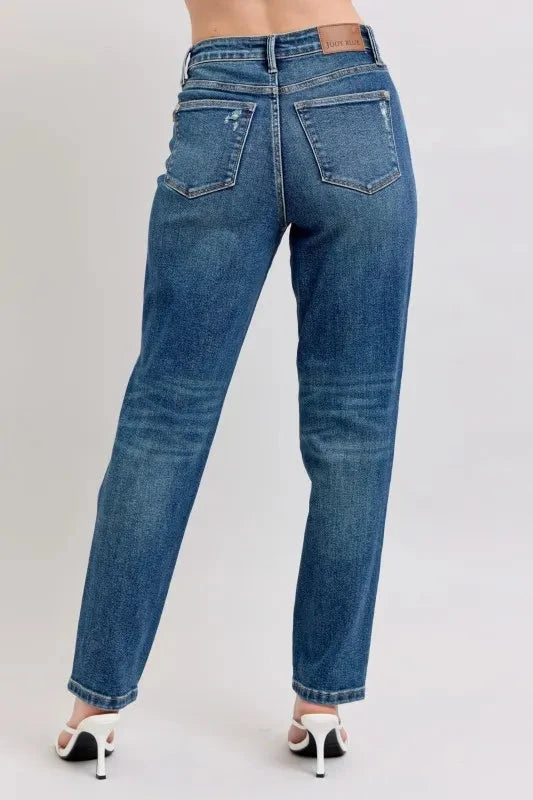 Judy Blue Full Size High Waisted Rigid Magic Non-destroy Straight Leg Jeans Plus Size Coco’s Tee Boutique