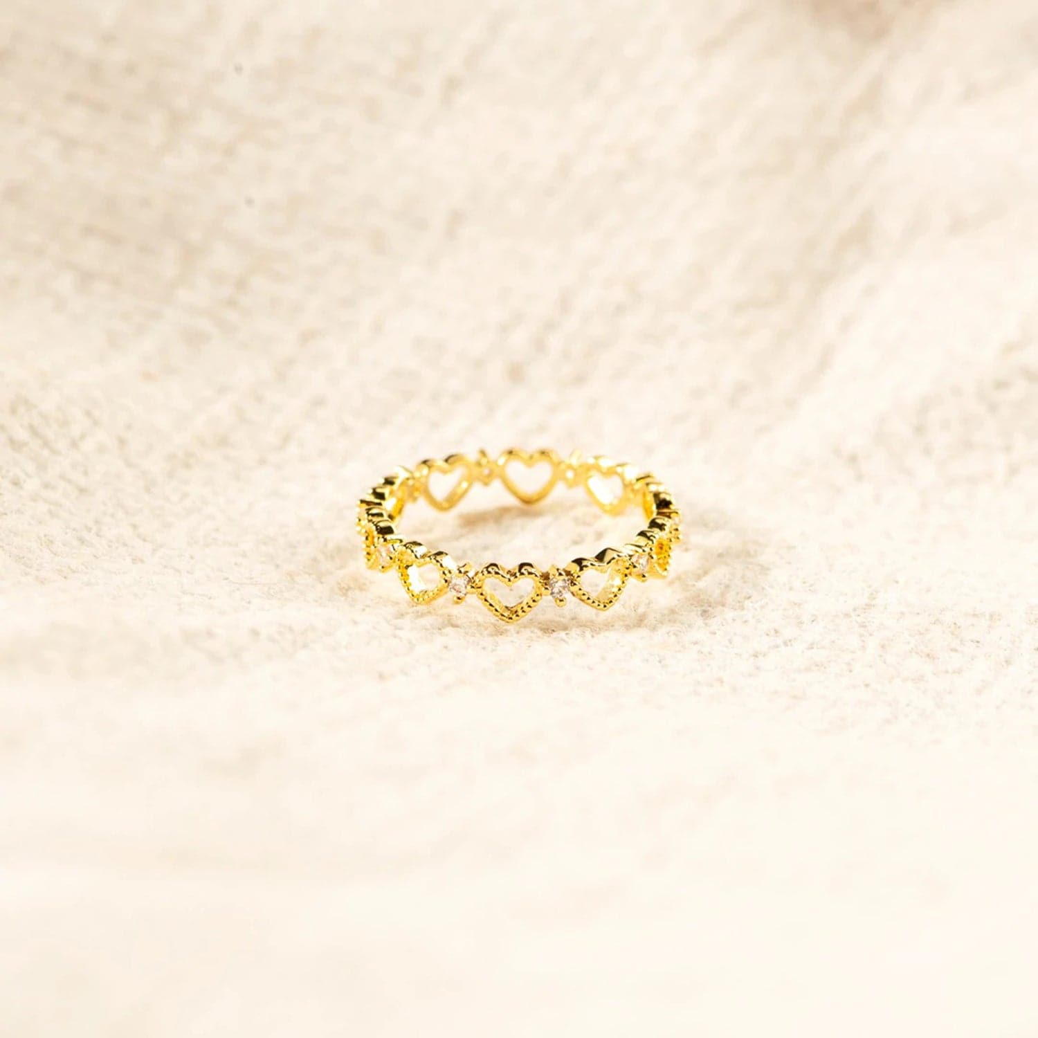 Heart Shape 18K Gold-Plated Ring.