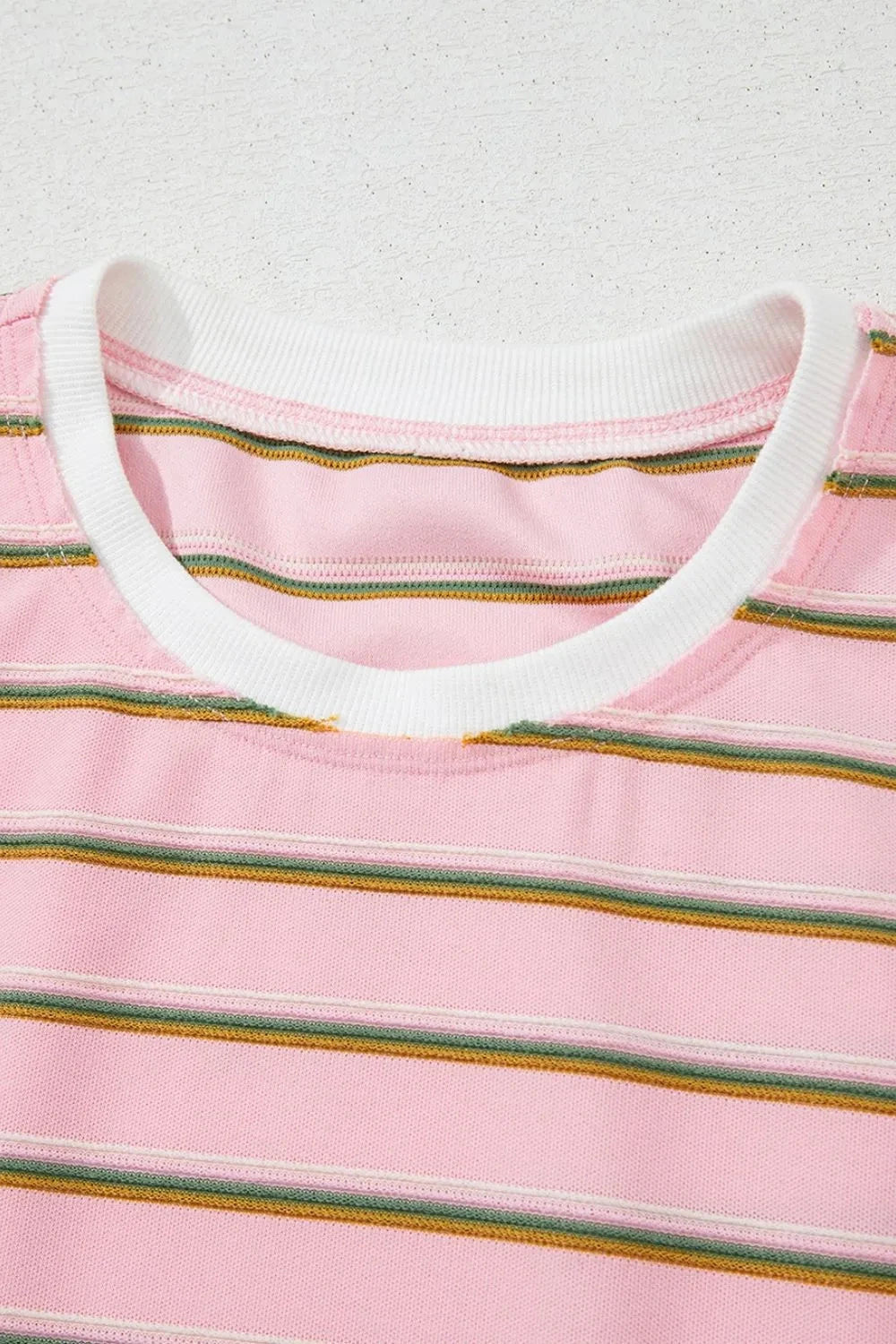 Stripe Wide Short Sleeve Tee and Short Set Simply Love