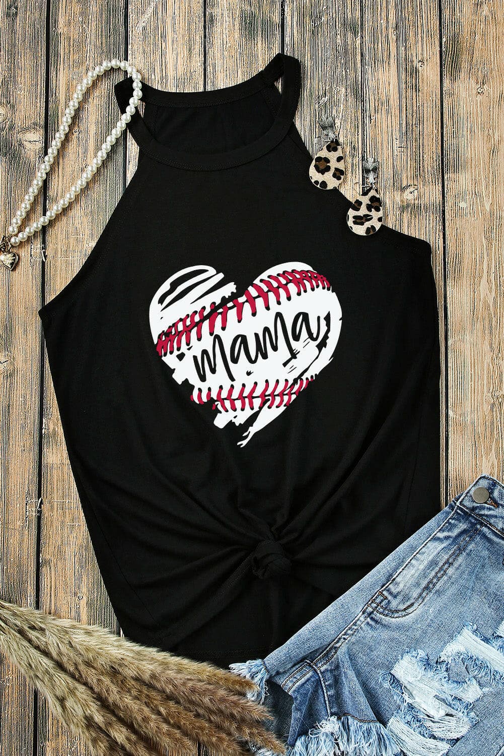 Heart Graphic Round Neck Tank.