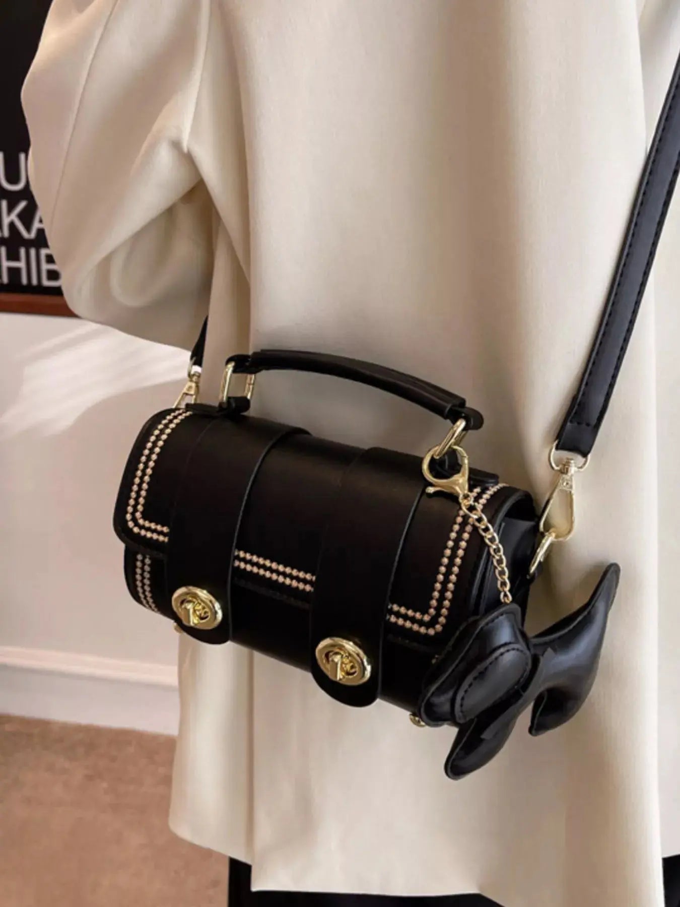 Leather Crossbody Bag with Charm Simply Love