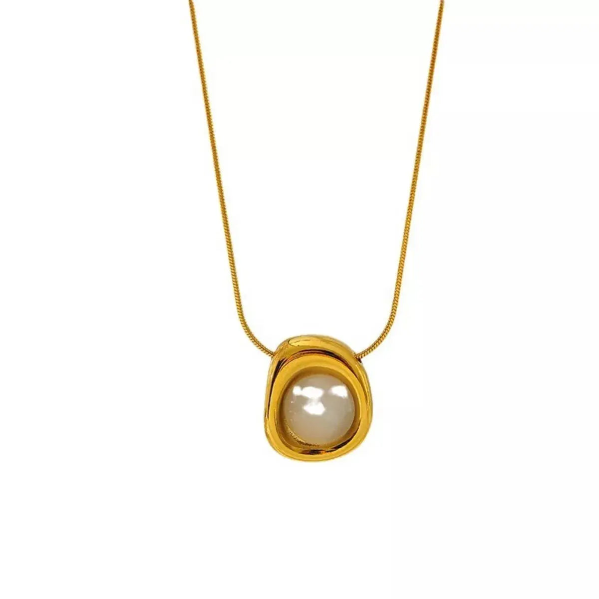 18K Gold Plated Natural Stone Pendant Necklace For Women Simply Love