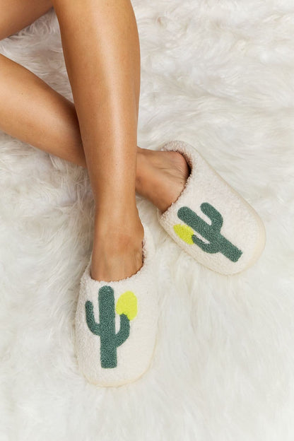 Melody Cactus Plush Slide Slippers.